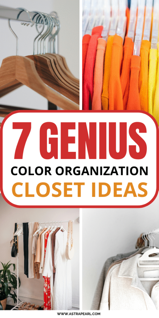 Pinterest Pin for how to color organize your closet.
