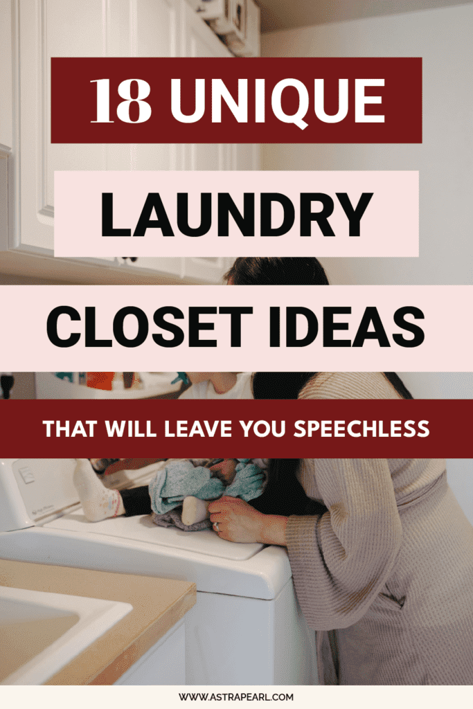 Pinterest pin for 18 unique laundry closet ideas that will leave you speechless.