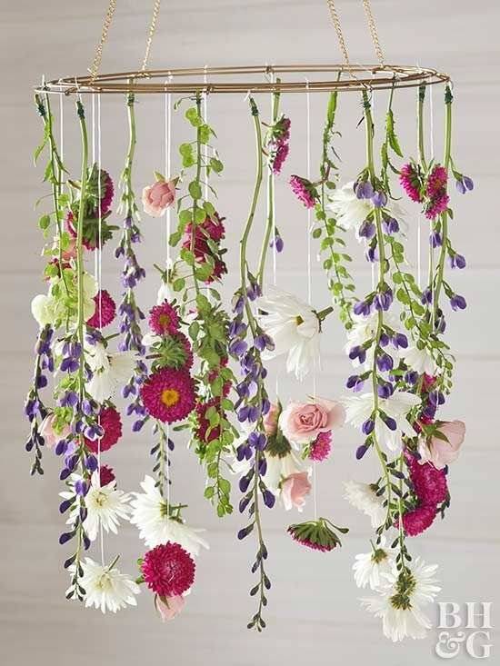 A floral chandelier.