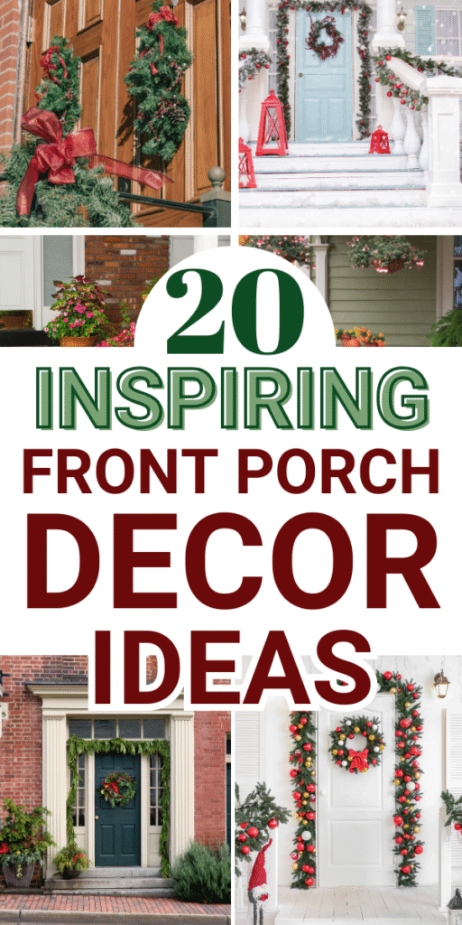 Pinterest Pin for front porch decor ideas.