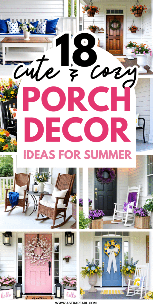Pinterest Pin for porch decor ideas for summer.