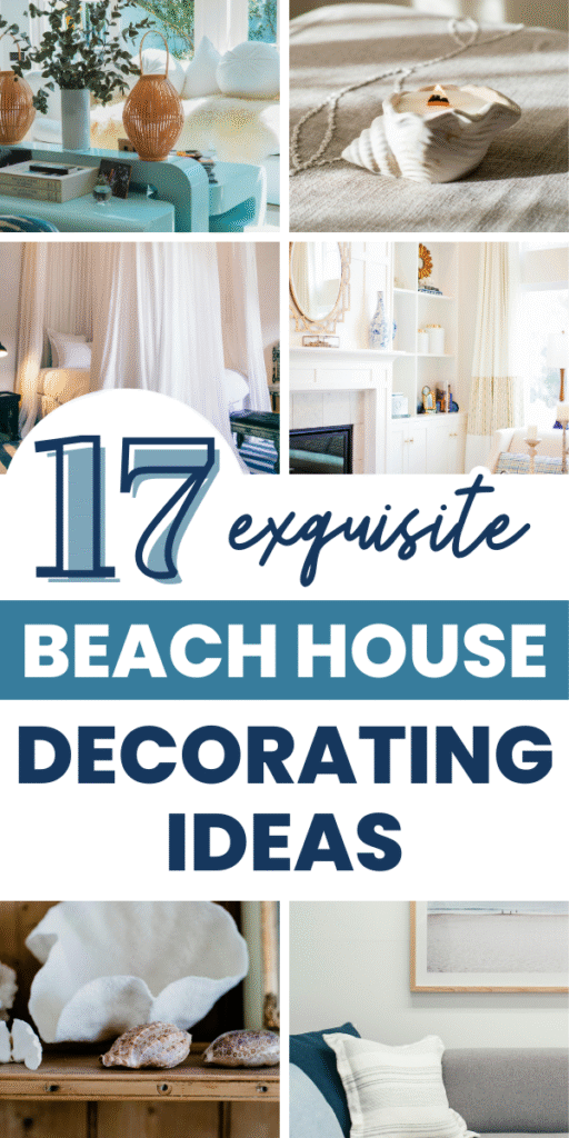 Pinterest Pin for beach house decorating ideas on a budget.