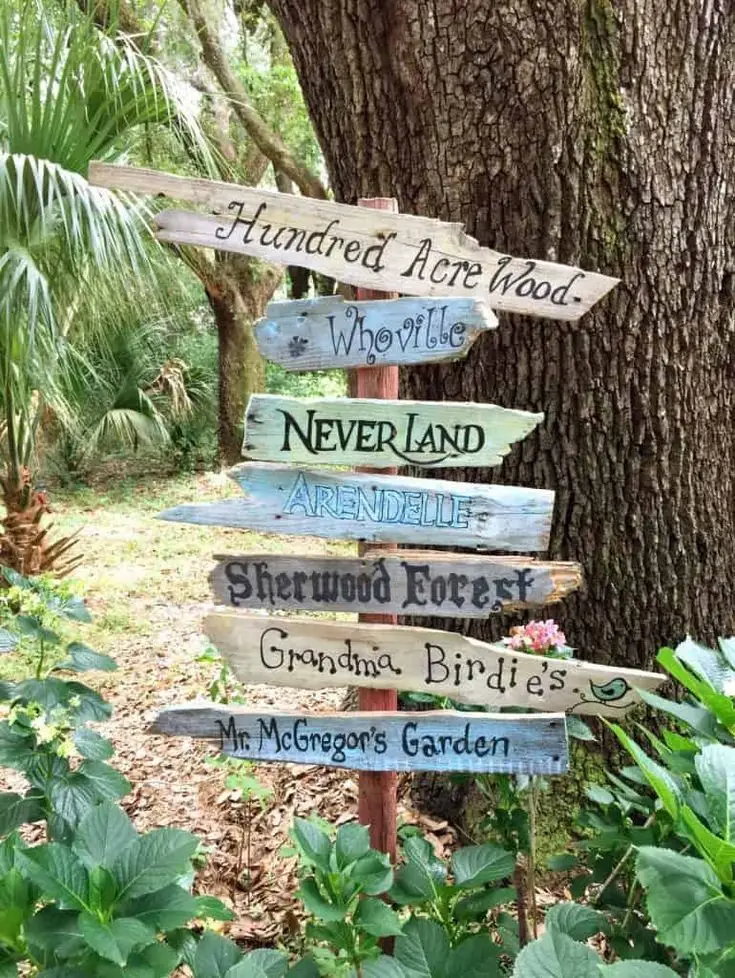 Garden wooden signs.