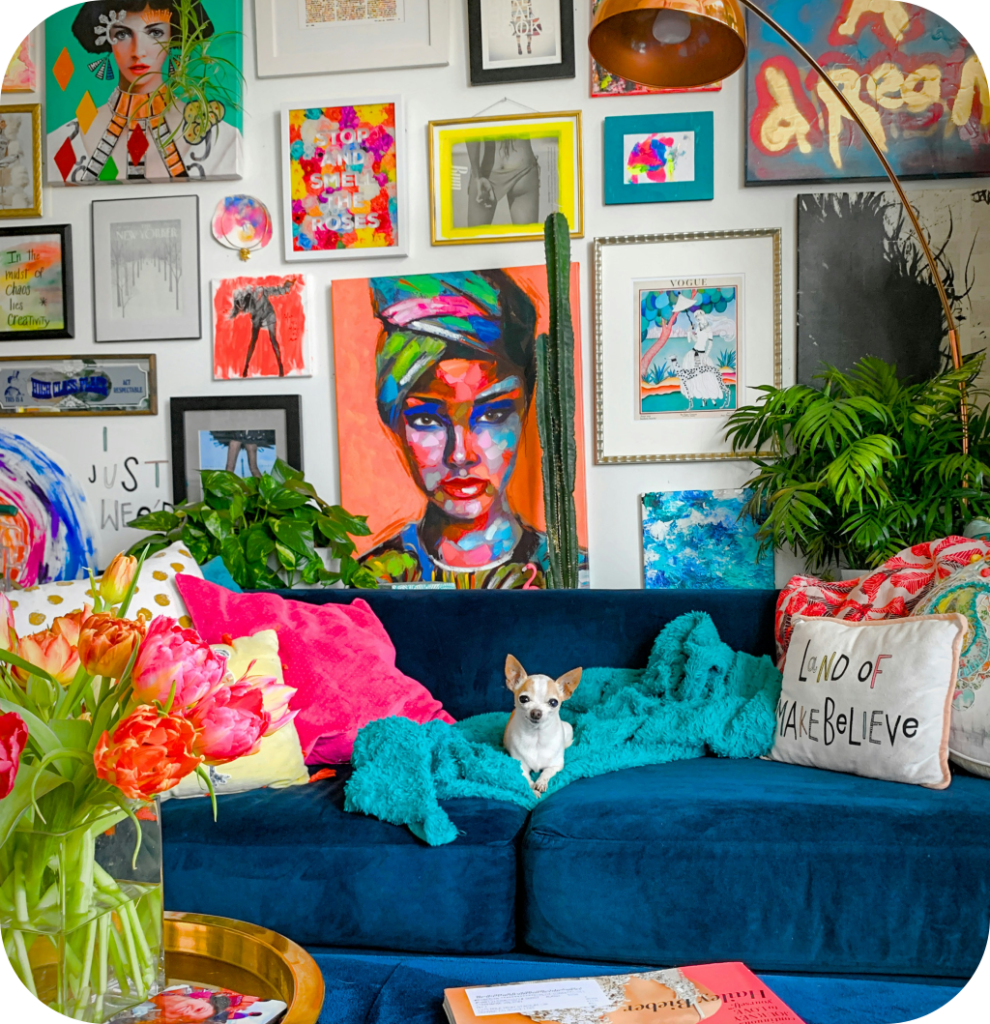 A colorful gallery wall.