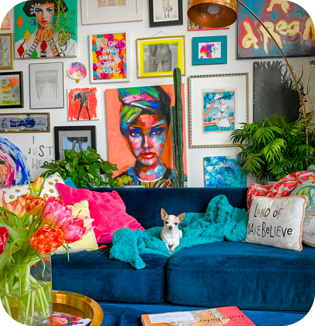 A colorful gallery wall.