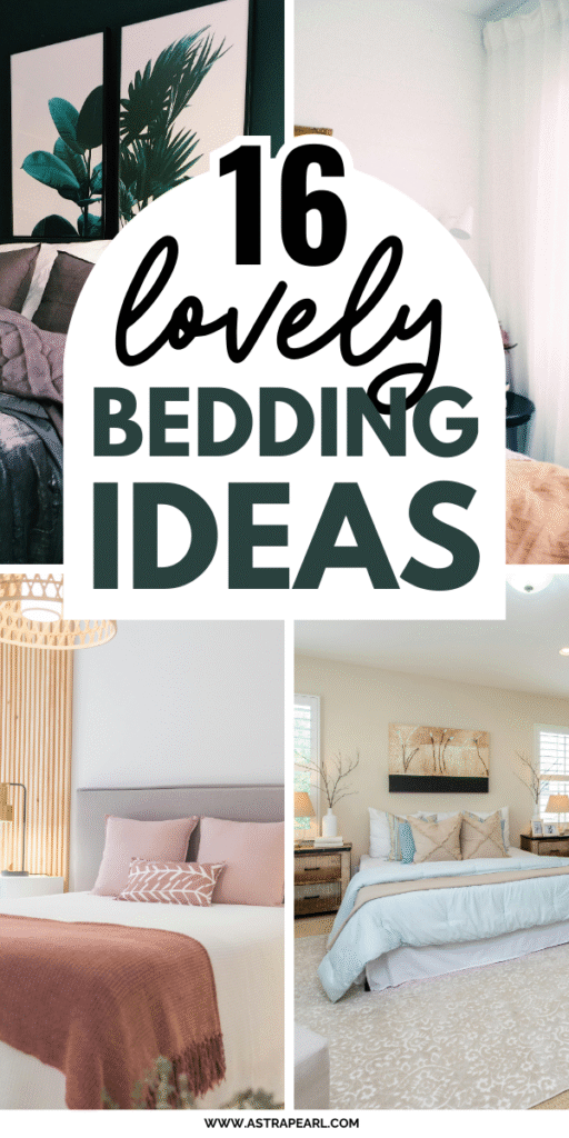 Pinterest Pin for bedding ideas.