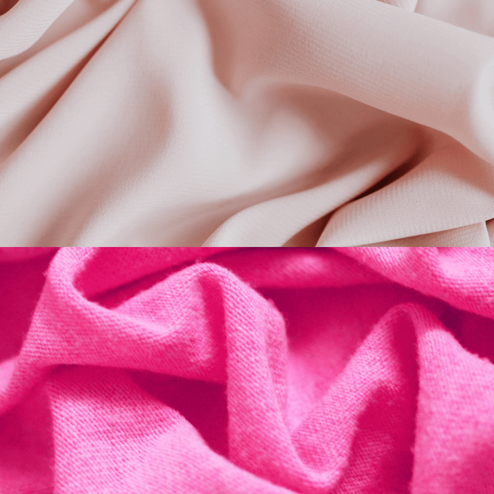 Pale vs. bright pink sheets.