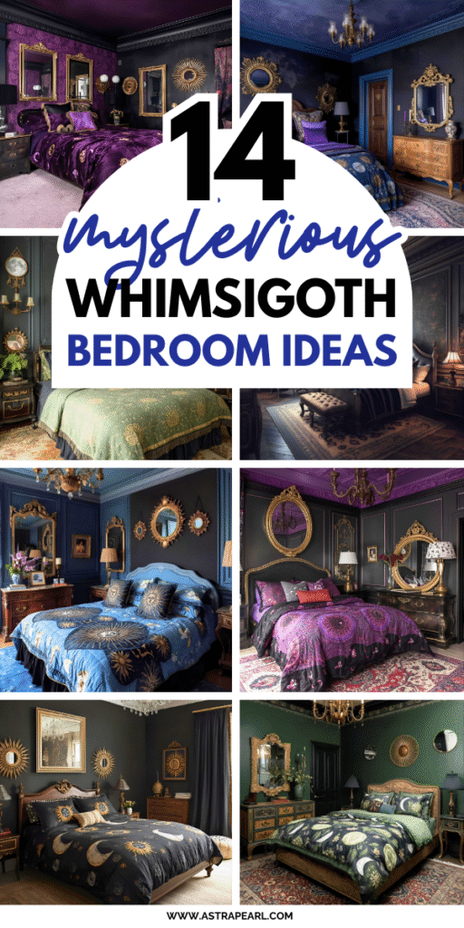 Pinterest Pin for whimsigoth bedroom ideas.
