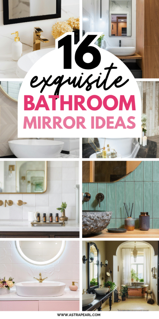 Pinterest Pin for bathroom mirror ideas.