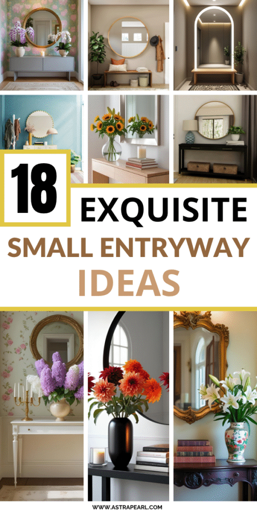 Pinterest Pin for small entryway ideas.