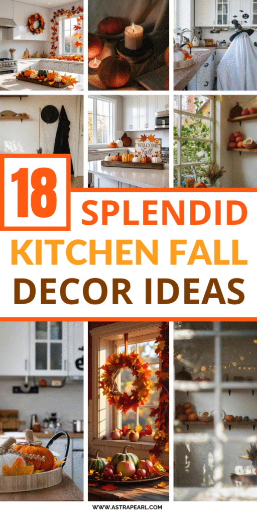 Pinterest Pin for kitchen fall decor ideas.