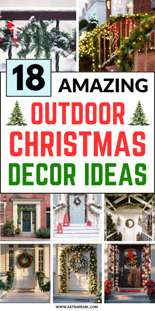 Pinterest Pin for outdoor Christmas decor ideas.