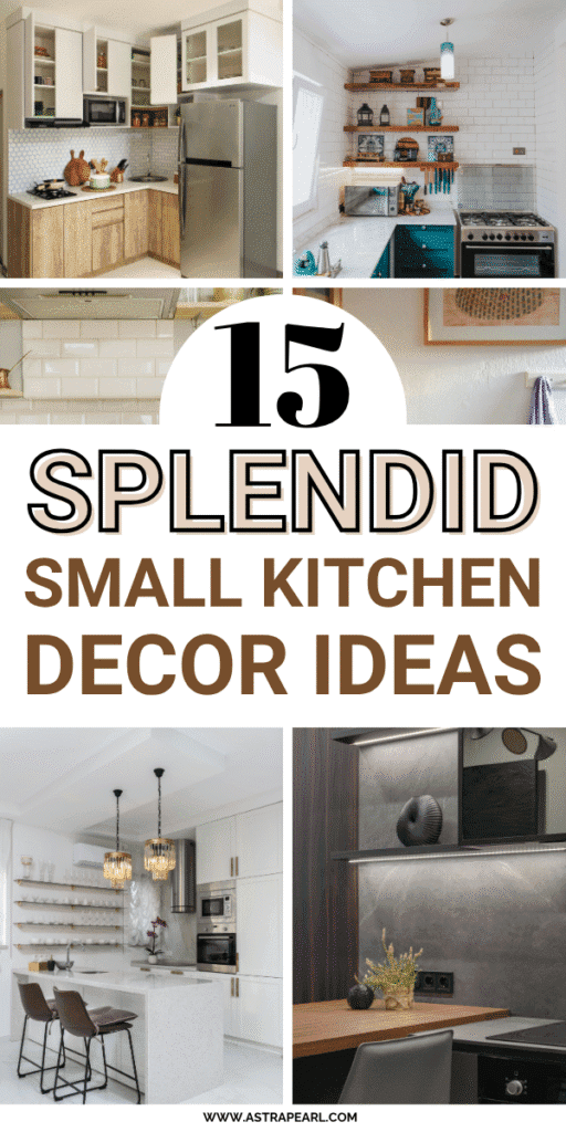 Pinterest Pin for small kitchen decor ideas.