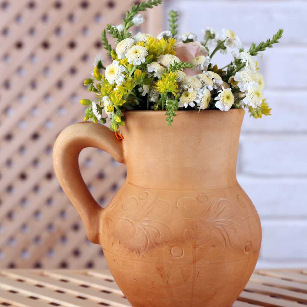 A wooden vase.