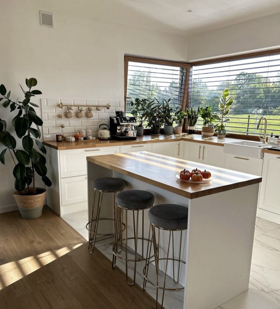 A modern open kitchen.