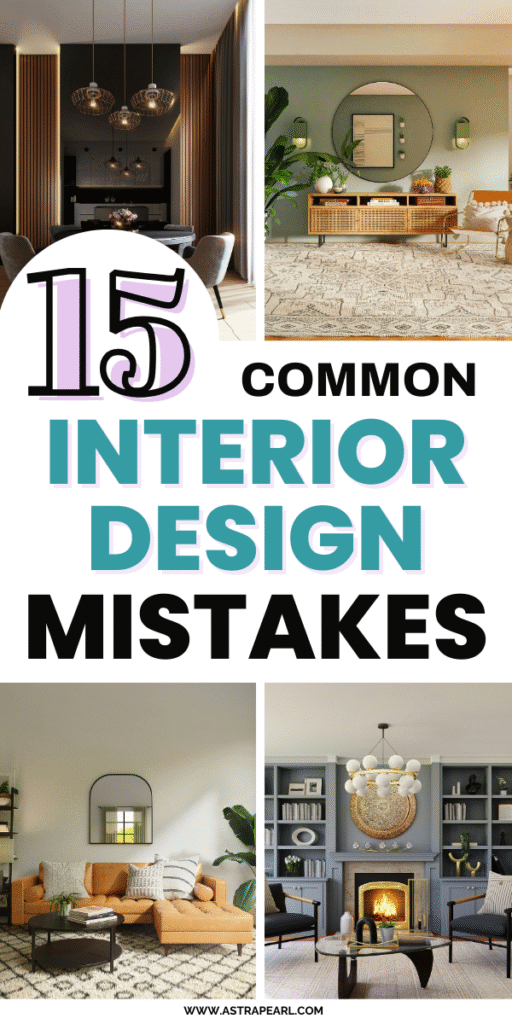 Pinterest Pin for interior design mistakes.
