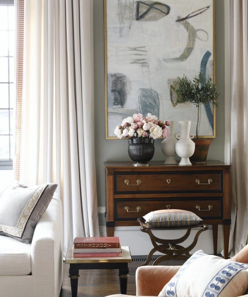 A classic living room with vintage furniture.