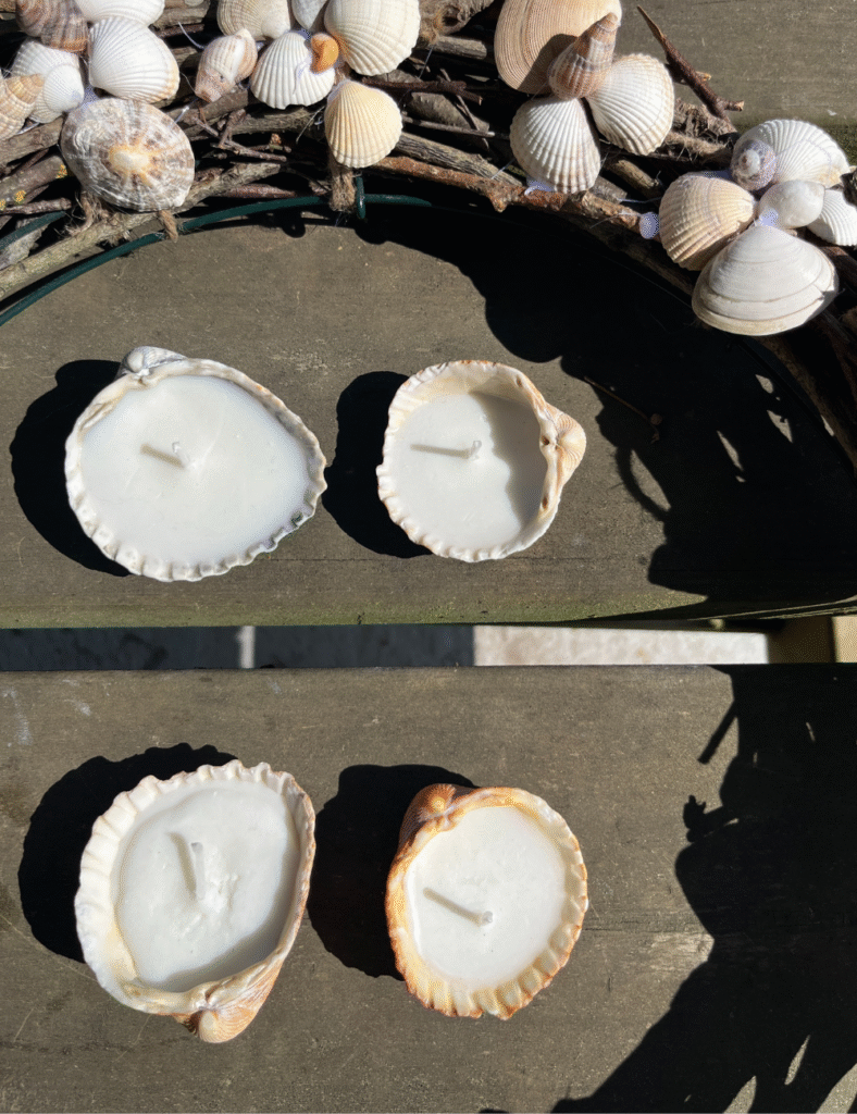 Seashell candles DIY - view 4. ©ASTRAPEARL - DO NOT USE