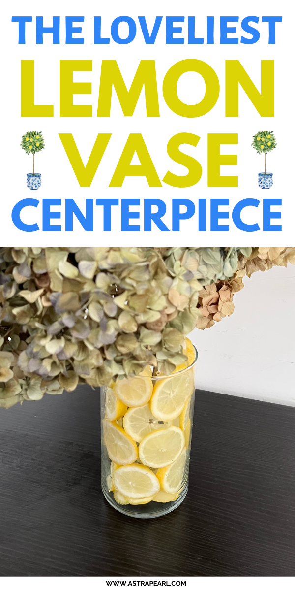 Pinterest Pin for lemon vase centerpiece.