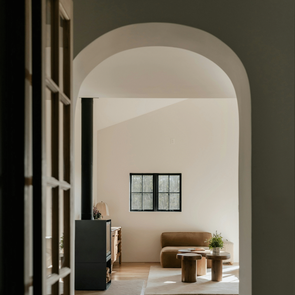 An arched hallway.