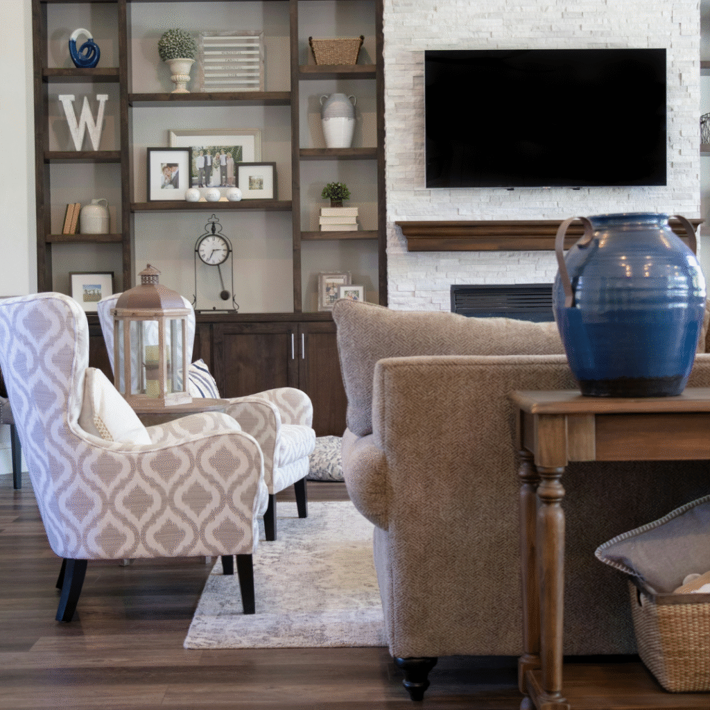 A traditional living room.