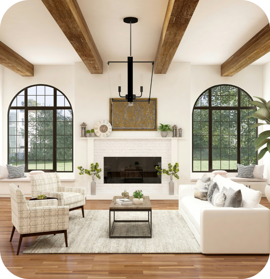 A farmhouse living room.