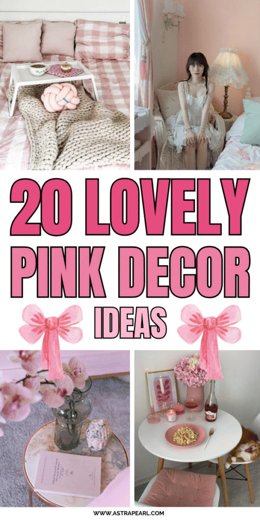 Pinterest Pin for pink decor ideas.