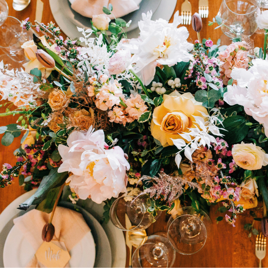 A floral centerpiece.