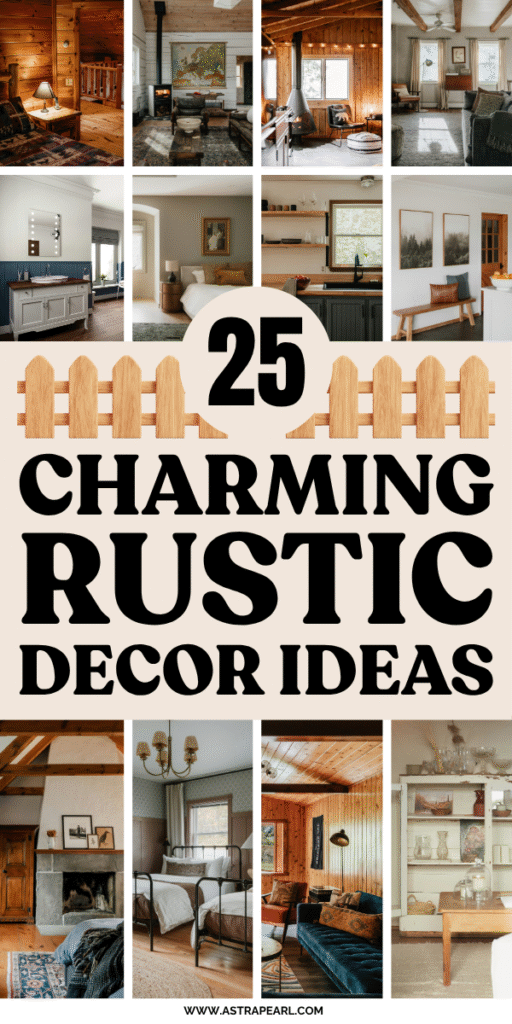 Pinterest Pin for rustic decor ideas.
