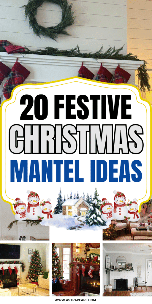 Pinterest Pin for how to style your mantel for Christmas.