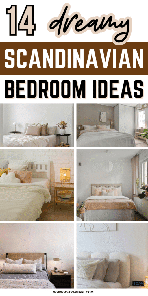 Pinterest Pin for Scandinavian bedroom ideas.