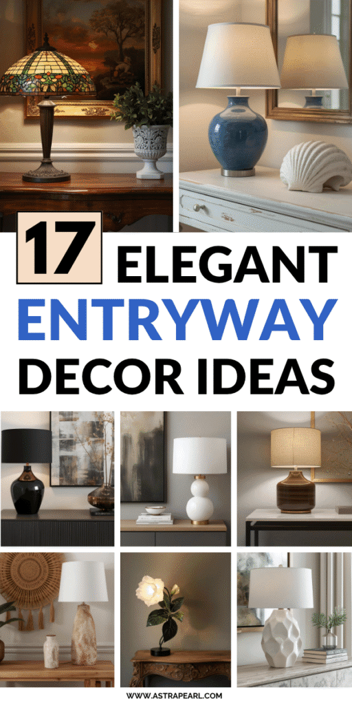 Pinterest Pin for entryway lamp ideas.