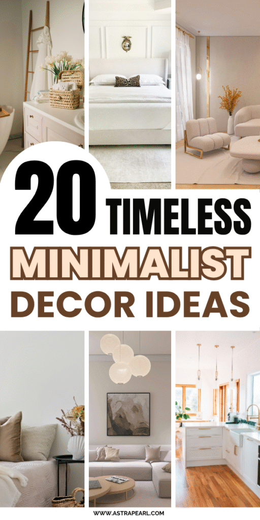 Pinterest Pin for minimalist decor ideas.