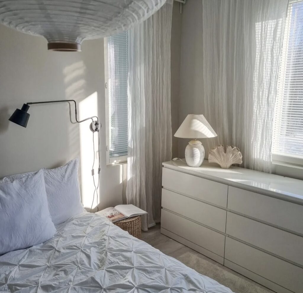 A Scandinavian bedroom.