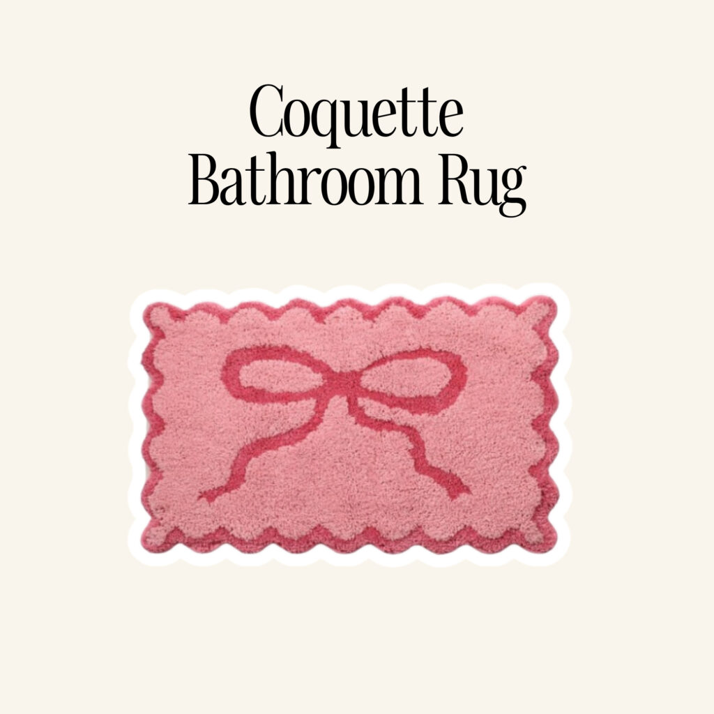 A coquette bathroom rug.