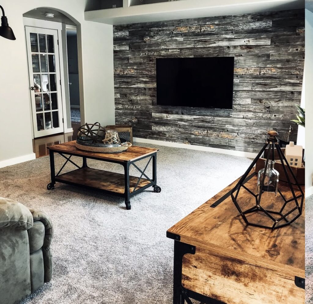 A rustic living room.