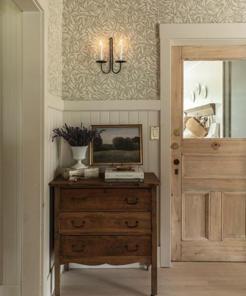 A Light Academia entryway.