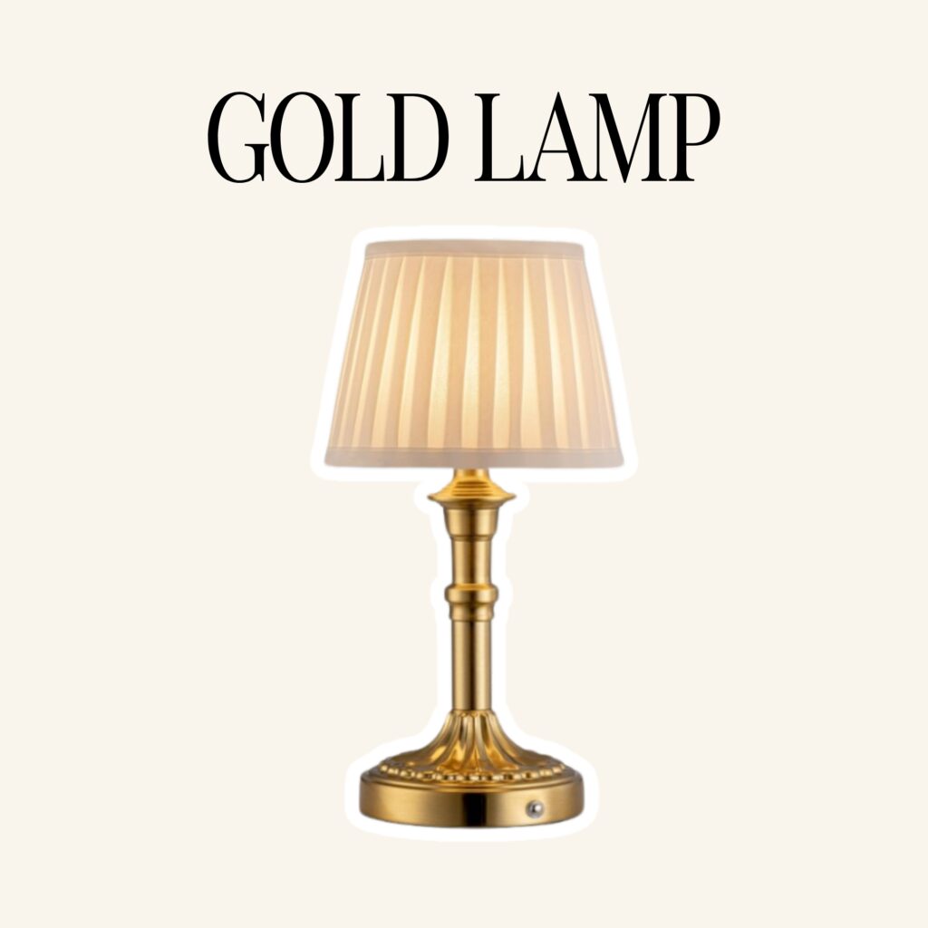 An antique gold lamp.
