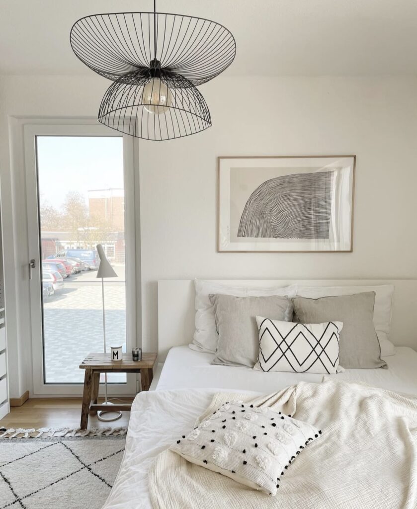 A Scandinavian bedroom.