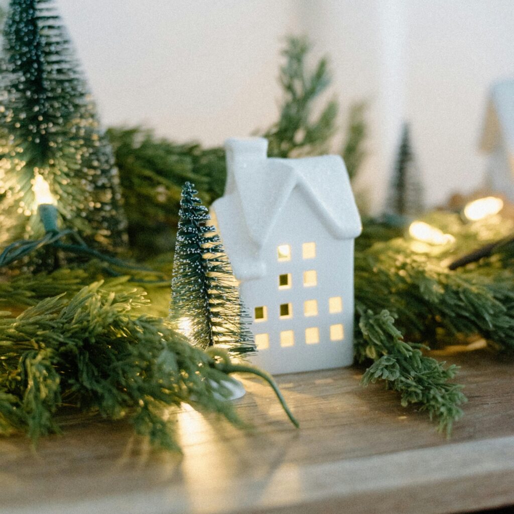 A Christmas village.