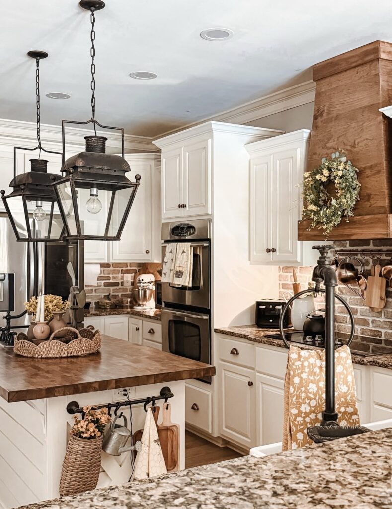 A rustic kitchen.