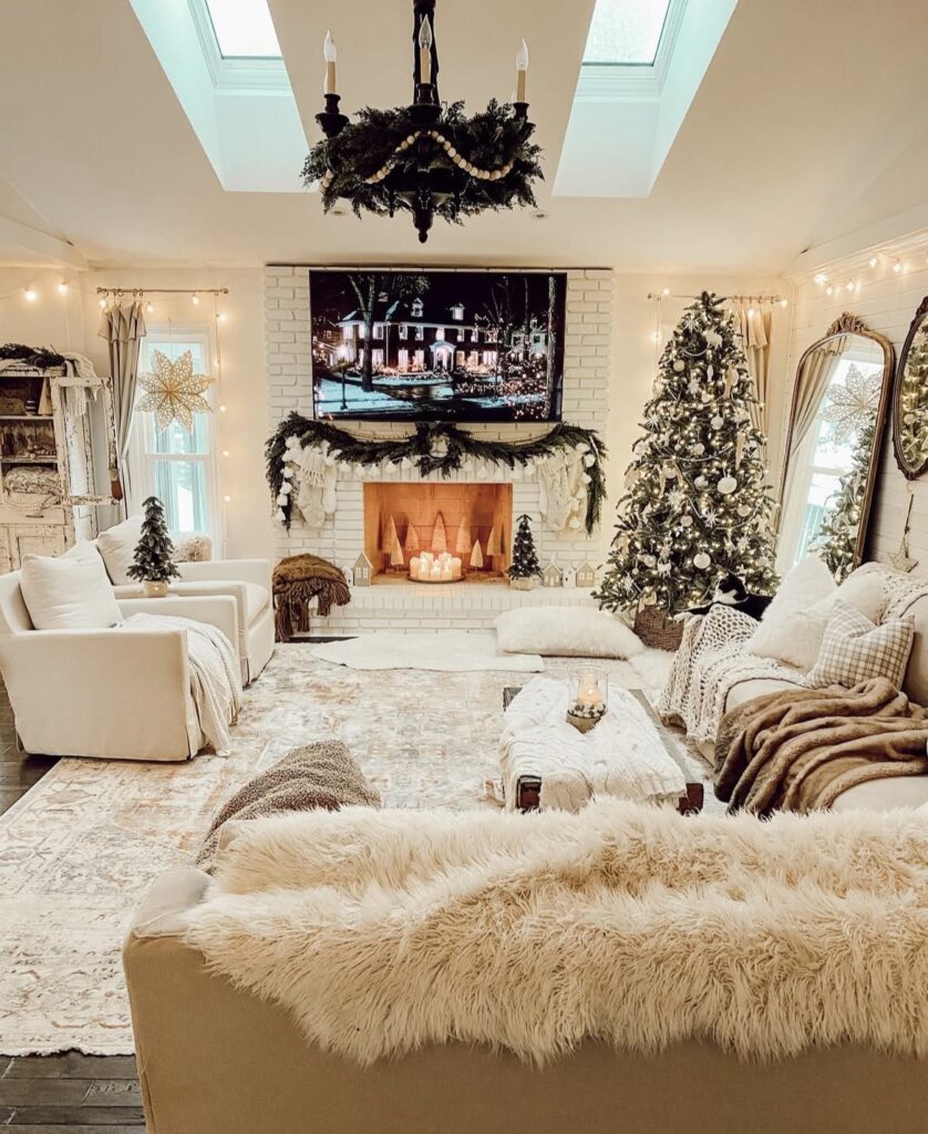 A modern farmhouse living room.