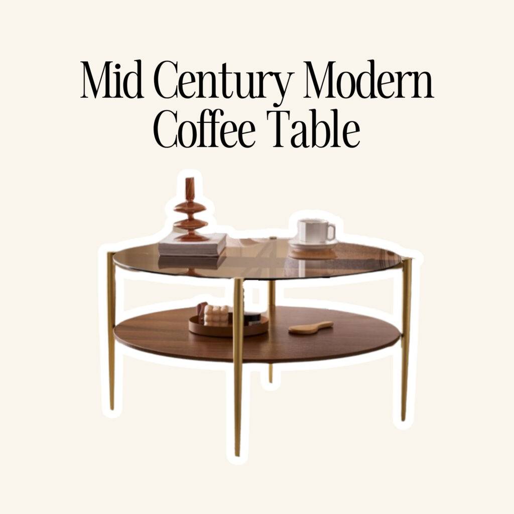 A mid century modern coffee table.