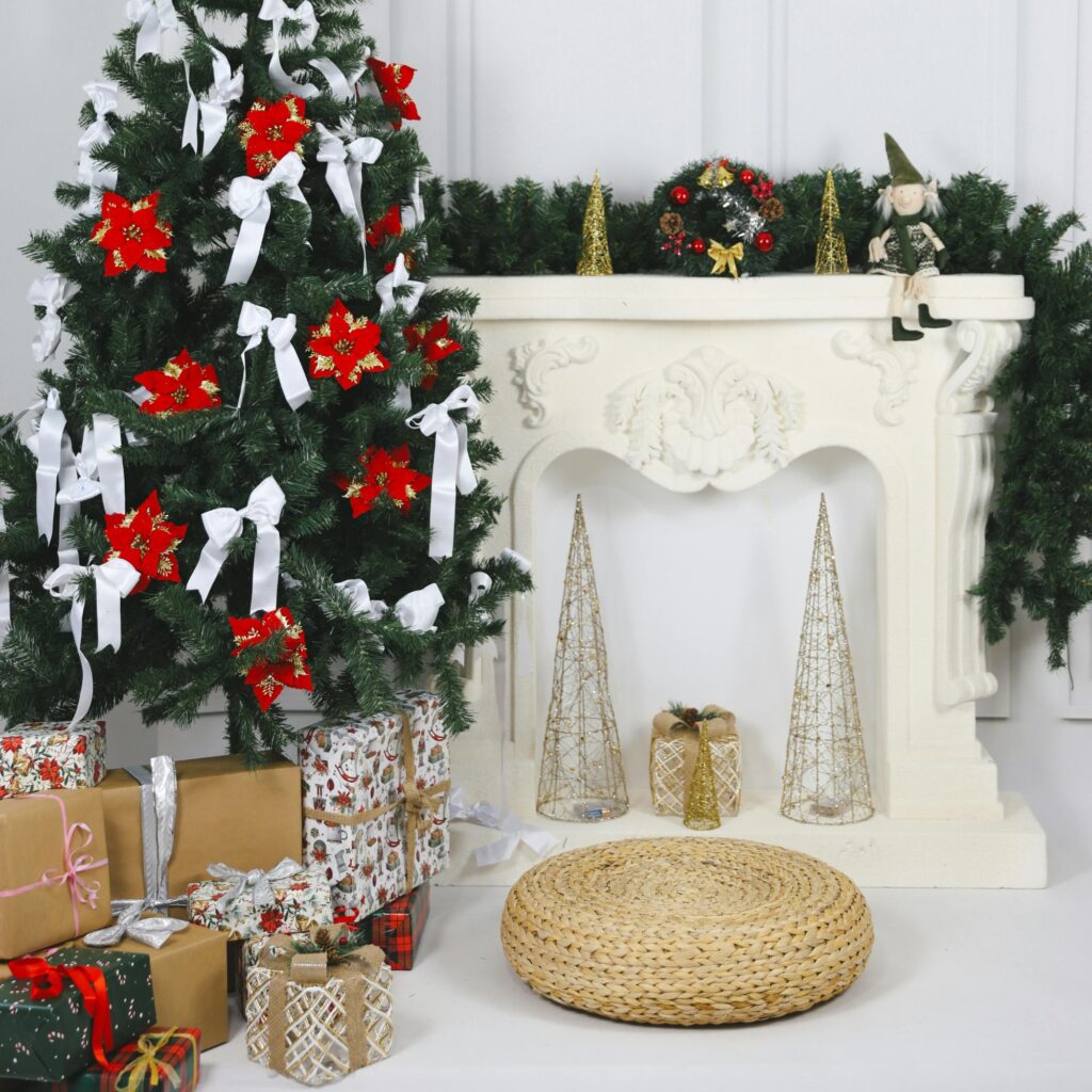 A Christmas mantle.