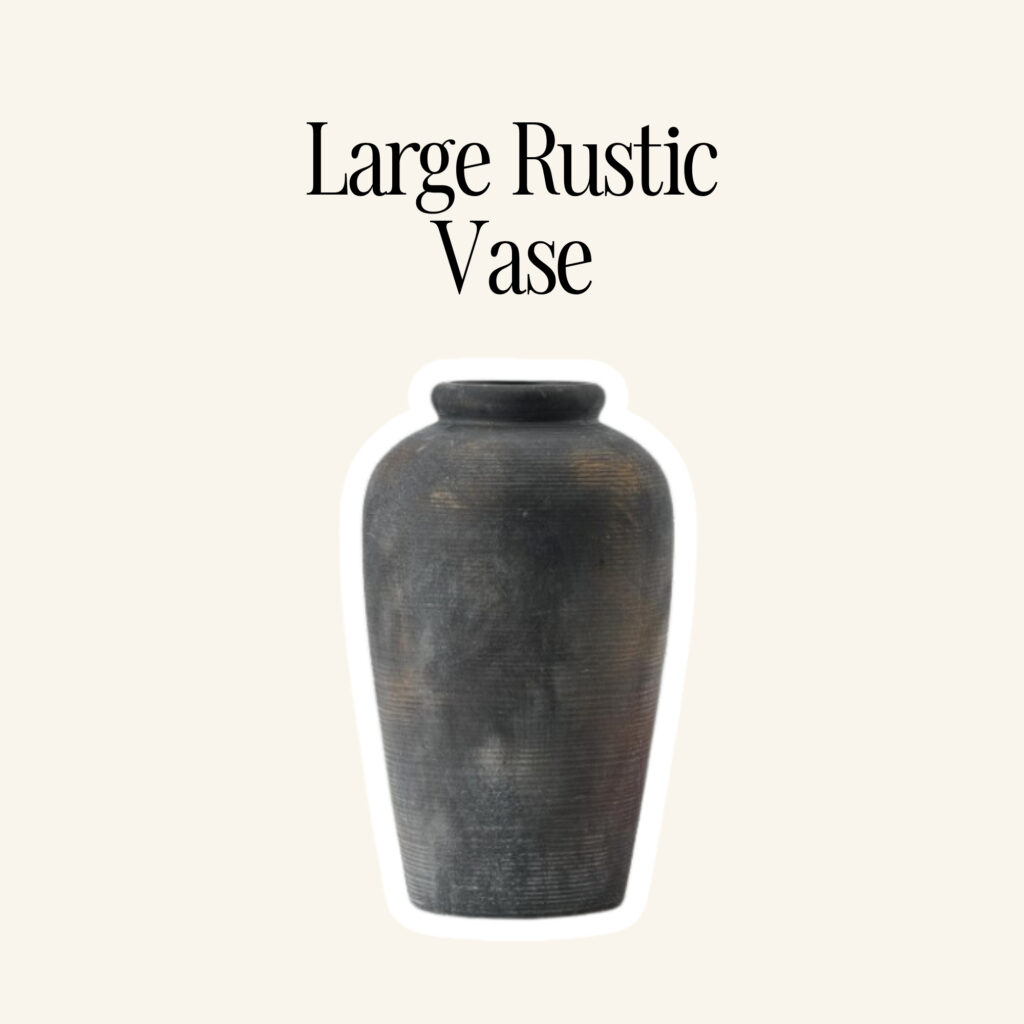 A large rustic vase.