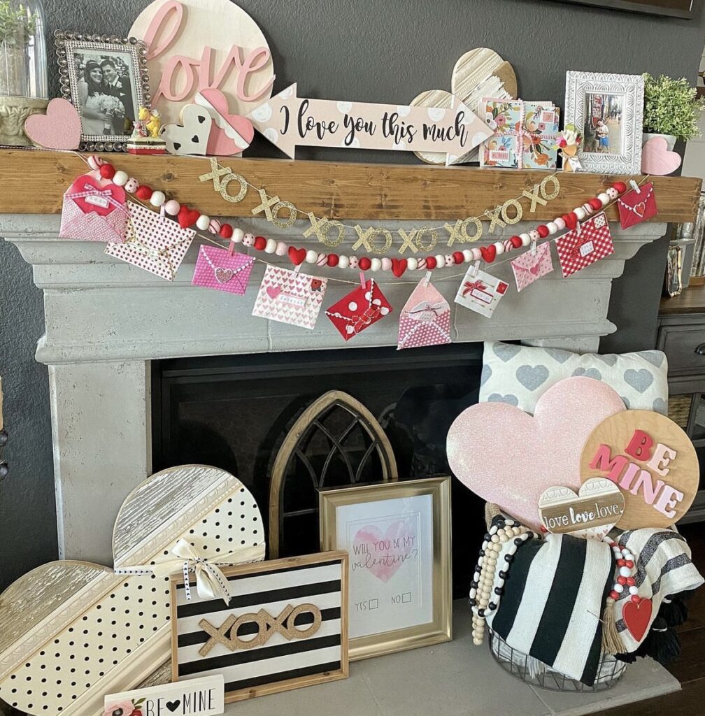A valentine mantel.