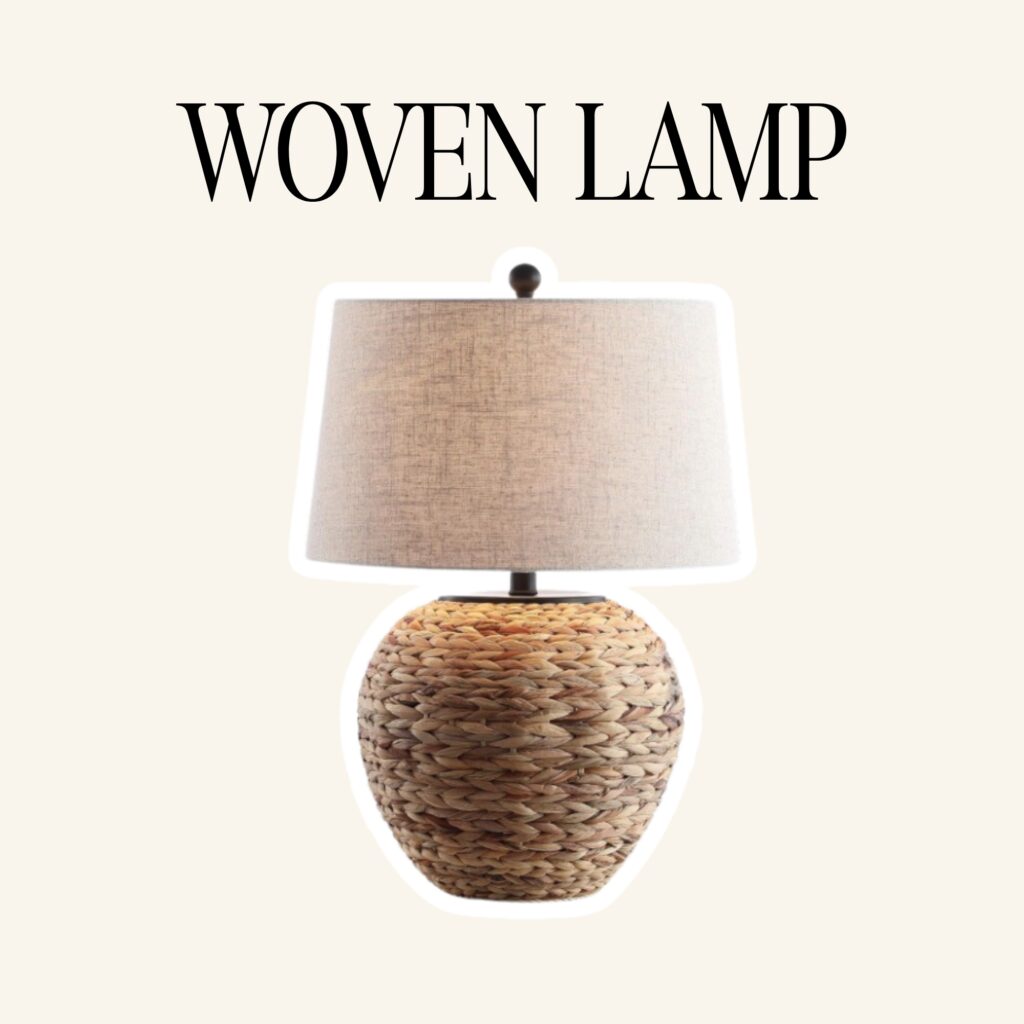 A woven lamp.