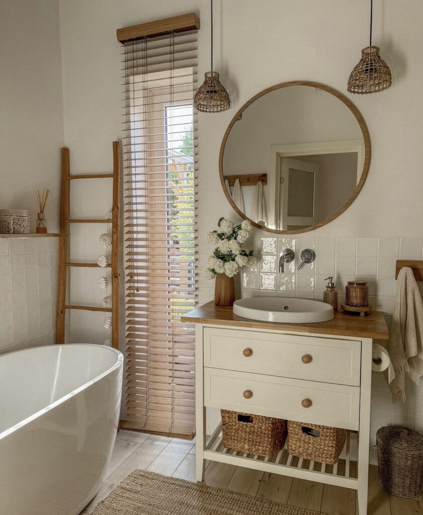 A minimalist bathroom.