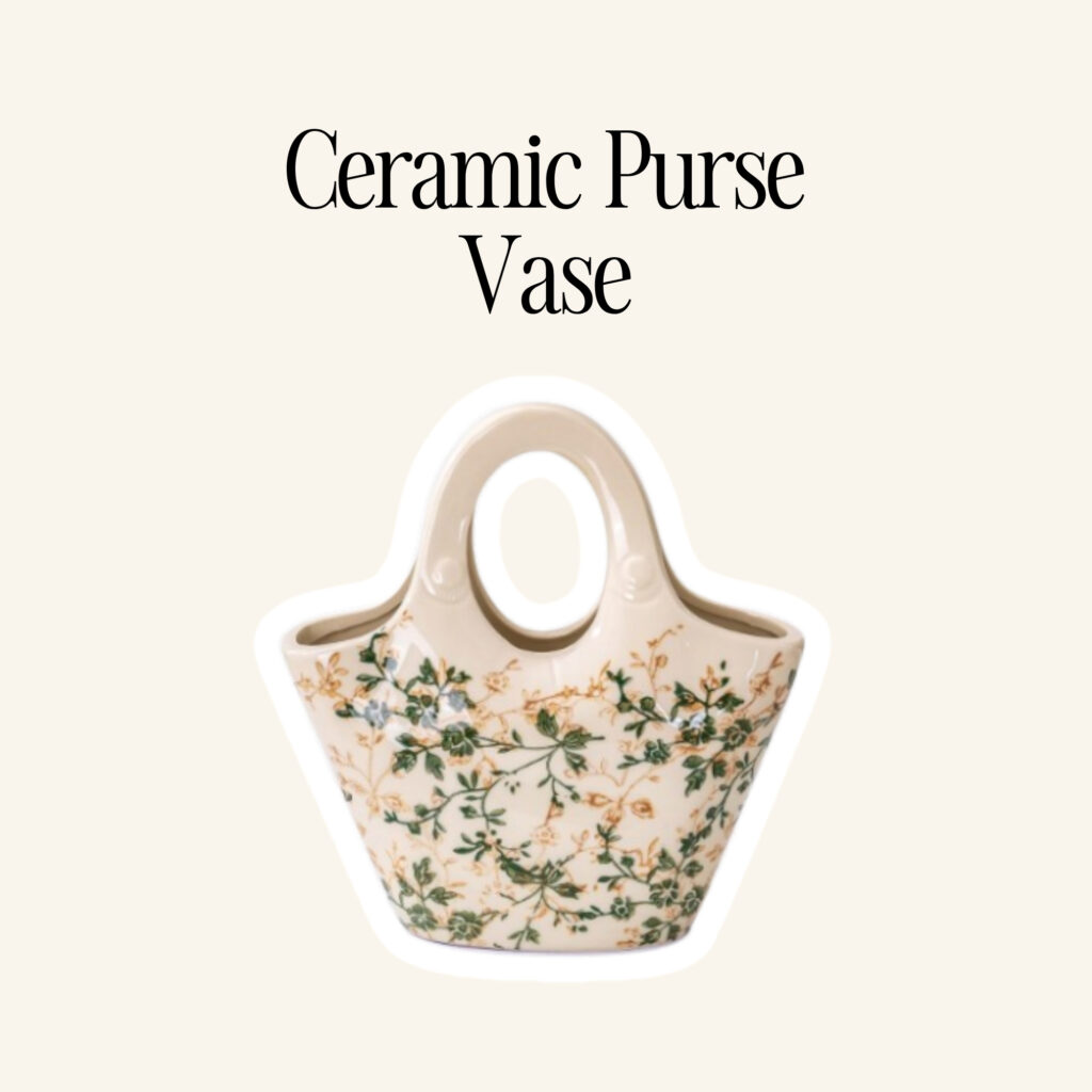 A ceramic purse vase.