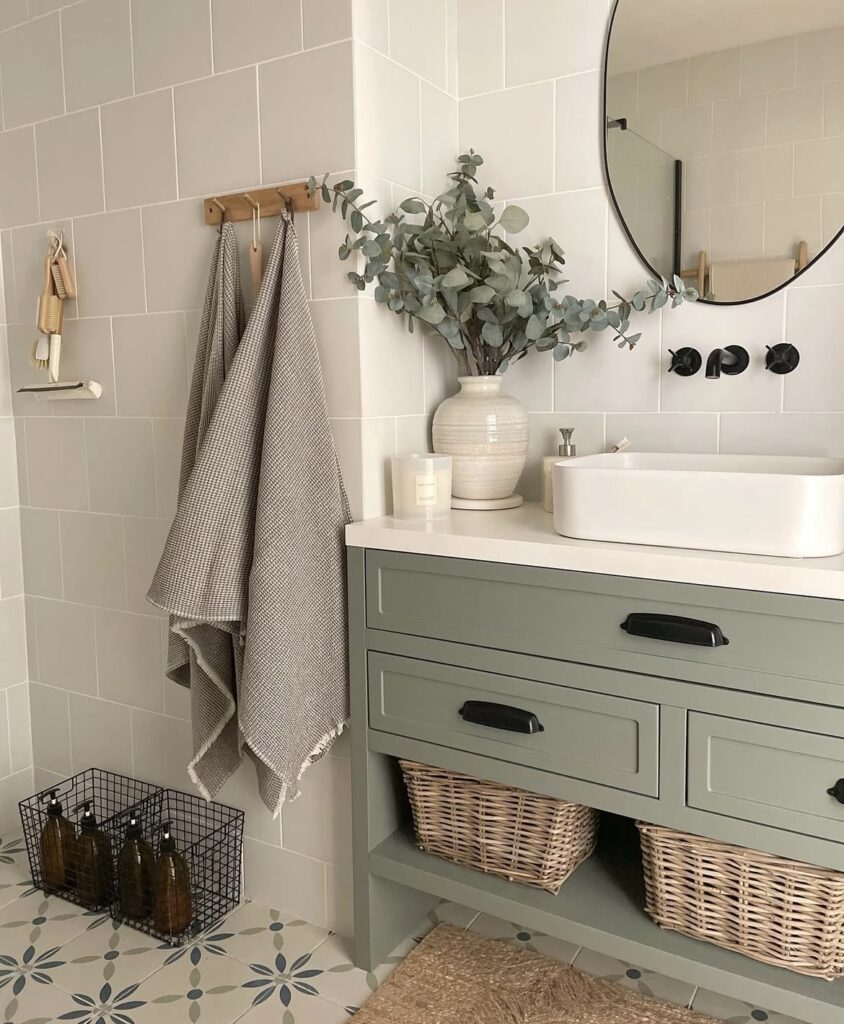 A minimalist bathroom.